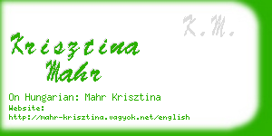 krisztina mahr business card